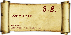 Bódis Erik névjegykártya